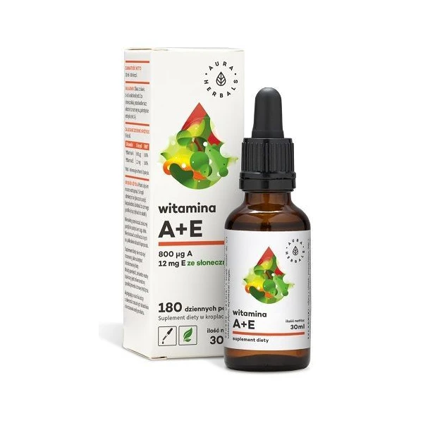 Aura Herbals, Witamina A+E, krople, 30ml