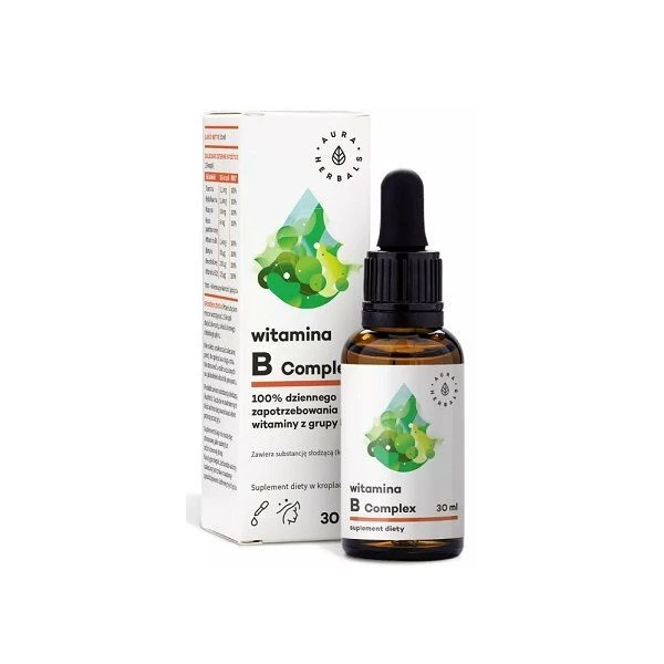 Aura Herbals, Witamina B complex, krople doustne, 30ml