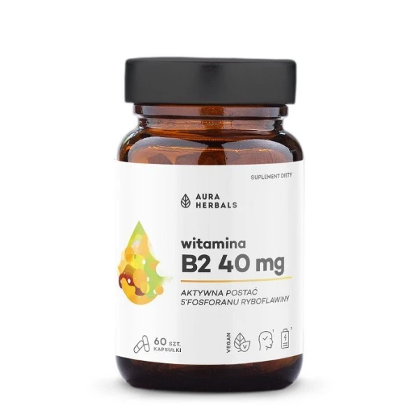 Aura Herbals, Witamina B2 40mg, 60 kapsułek