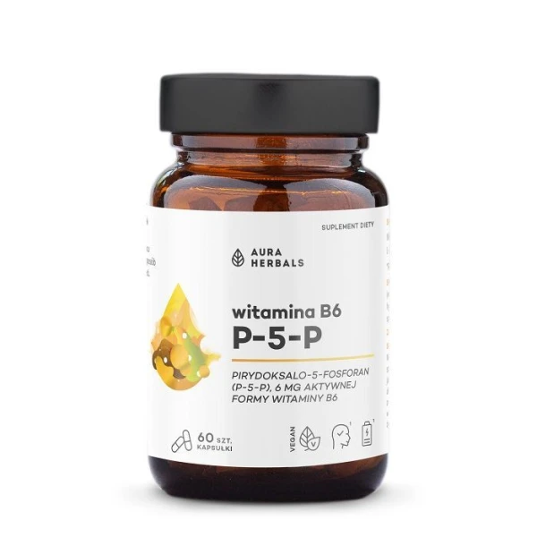 Aura Herbals, Witamina B6 P-5-P, 60 kapsułek
