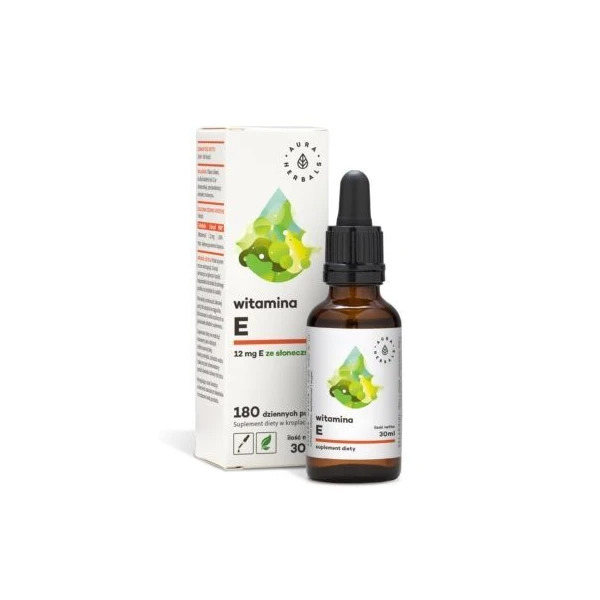 Aura Herbals, Witamina E, krople, 30ml