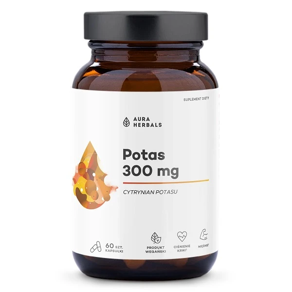Aura Herbals, Potas, 60 kapsułek