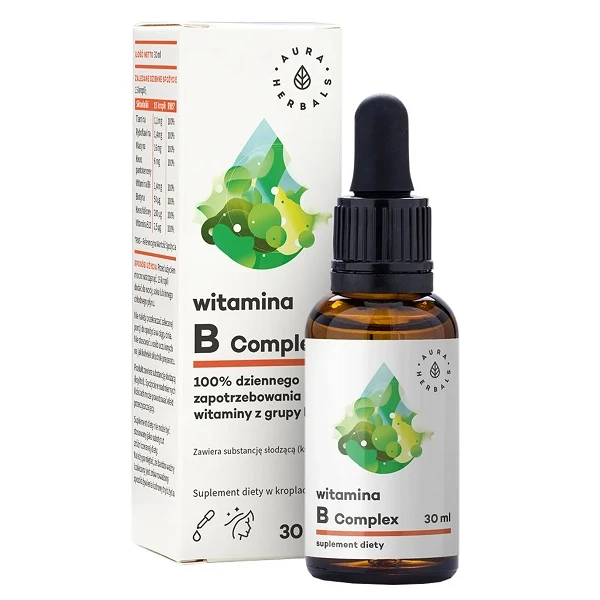Aura Herbals, Witamina B complex, krople doustne, 30ml
