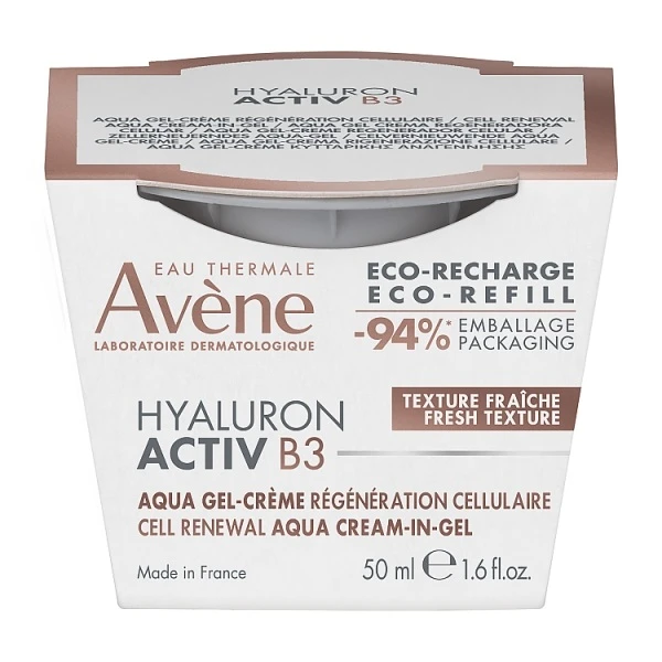 Avene Hyaluron Activ B3, krem odbudowujący komórki, eco-refill, 3w1, aqua-żel, 50ml