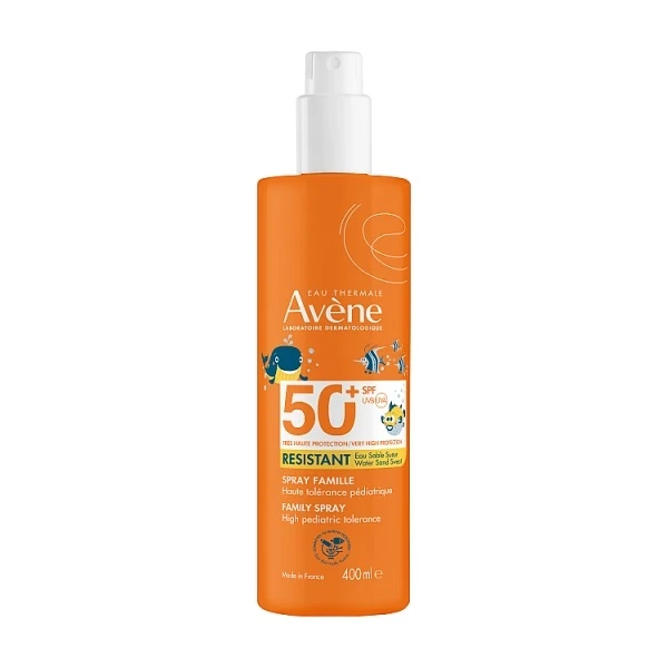 Avene Sun Resistant, spray ochronny dla dzieci i dorosłych SPF 50+, wodoodporny, 400ml