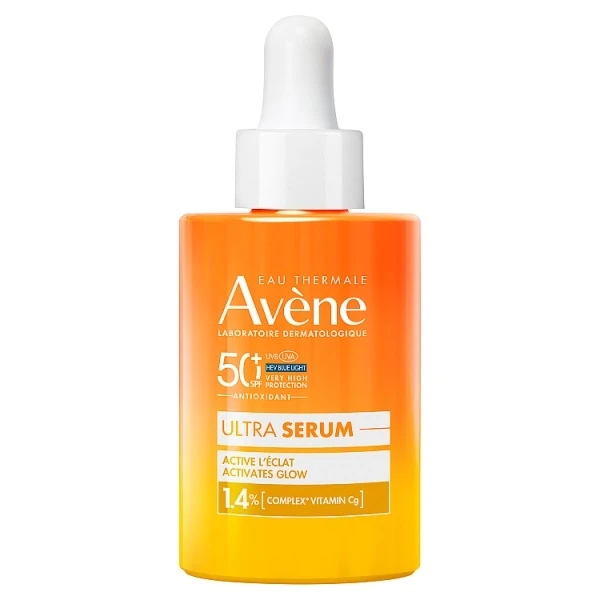 Avene Ultra Serum Active, serum aktywujące blask skóry do twarzy, skóra wrażliwa, SPF 50+, 30ml