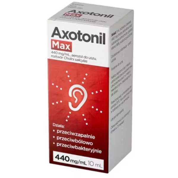 Axotonil  Max 440mg/ml, aerozol do uszu, 10ml