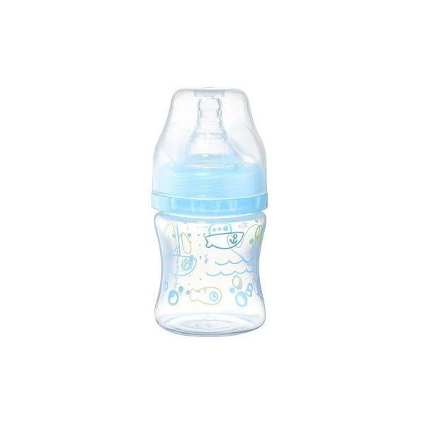 BabyOno, butelka antykolkowa szerokootworowa, niebieska, 402/03, 120ml