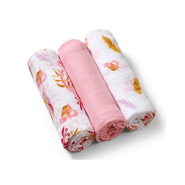BabyOno, pieluchy bambusowe, różowe, 70cmx70cm, 397/07, 3 sztuki