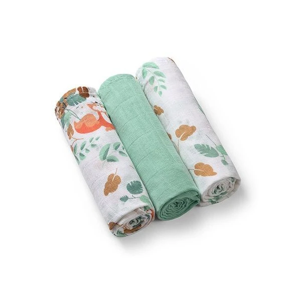 BabyOno, pieluchy muślinowe, miętowe, 70cmx70cm, 348/12, 3 sztuki