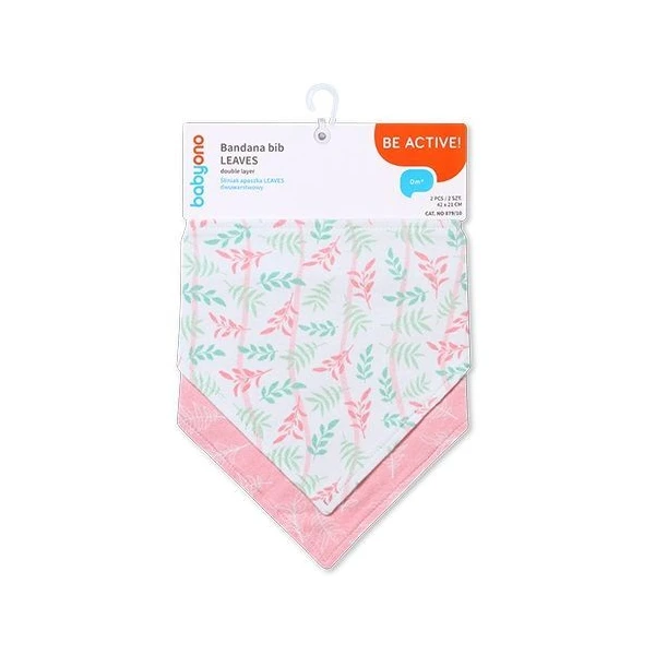 BabyOno, śliniak apaszka, Leaves, od urodzenia, 879/10, 2 sztuki