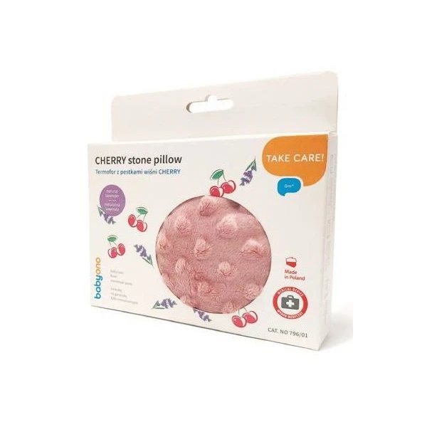 BabyOno, termofor z pestek wiśni, w pokrowcu, różowy, 796/01, 1 sztuka