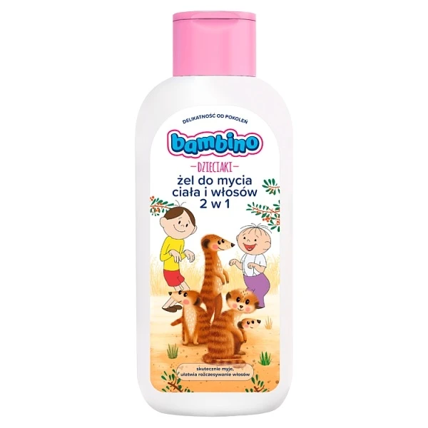 Bambino Dzieciaki, żel do mycia ciała i włosów 2w1, Bolek i Lolek, Surykatki, po 1 roku życia, 400ml