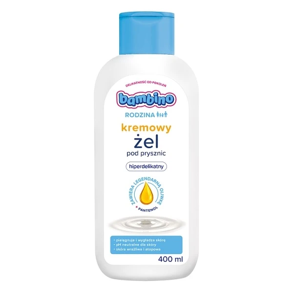 Bambino Rodzina, kremowy żel pod prysznic, skóra wrażliwa i atopowa, powyżej 3 roku życia, 400ml