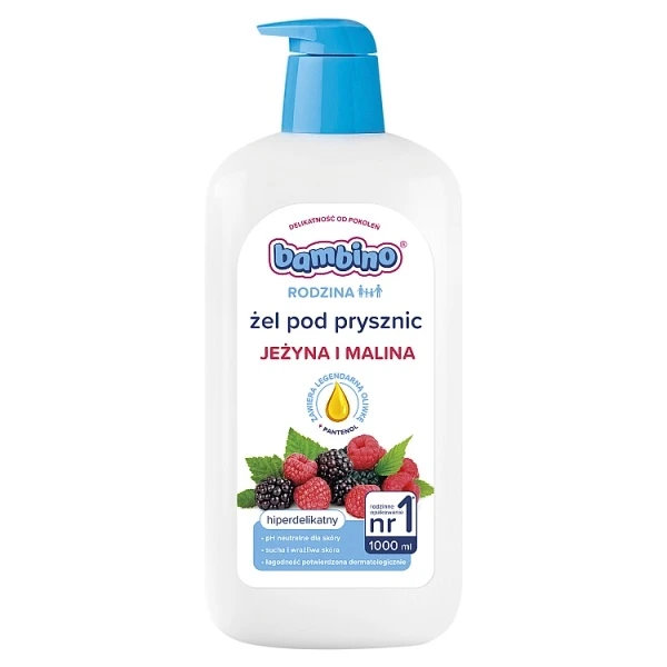 Bambino Rodzina, żel pod prysznic, jeżyna i malina, 1000ml
