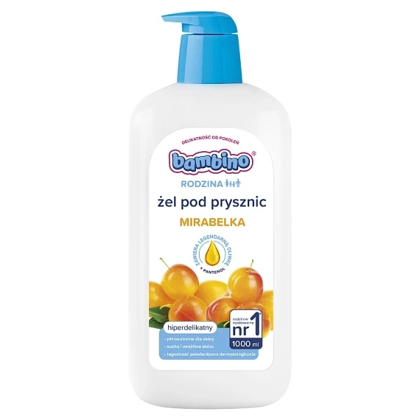 Bambino Rodzina, żel pod prysznic, powyżej 3 roku życia, mirabelka, 1000ml