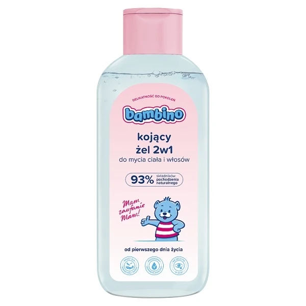 Bambino, kojący żel 2w1 do mycia ciała i włosów, dla niemowląt od pierwszego dnia życia, 400ml