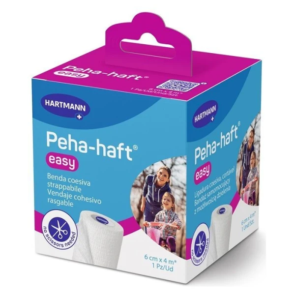 Bandaż elastyczny, Peha-haft Easy, 6cmx4m, kolor biały, 1 sztuka