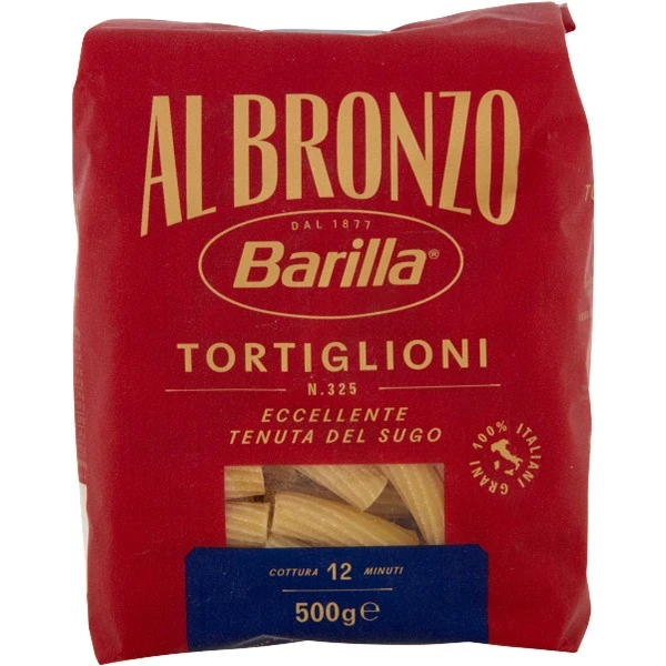 Barilla Al Bronzo, włoski makaron, Tortiglioni N325, 500g