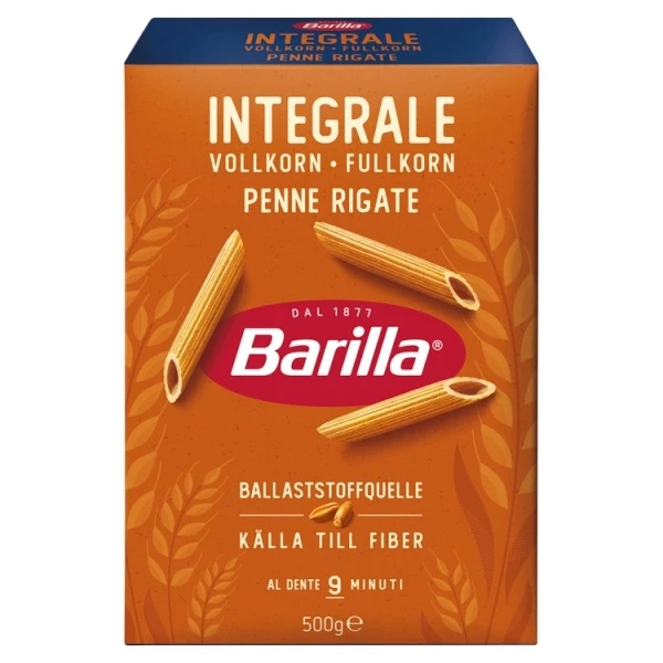 Barilla Integrale, włoski makaron pełnoziarnisty, Penne Rigate, 500g
