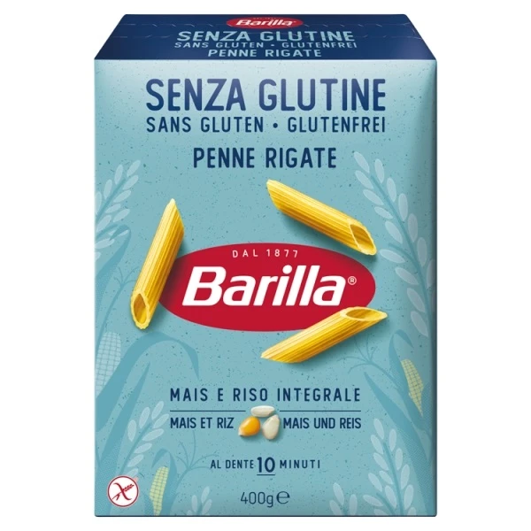 Barilla Senza Glutine, włoski makaron bezglutenowy, Penne Rigate, 400g