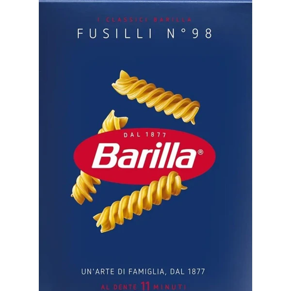 Barilla, włoski makaron, Fusilli N°98, 500g
