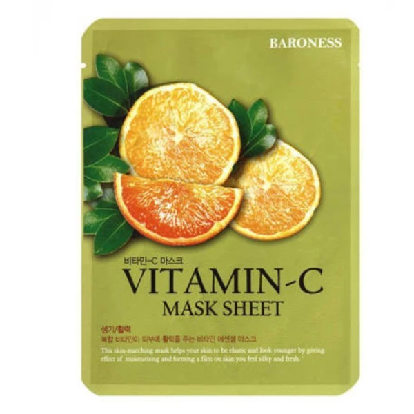 Baroness Vitamin C, rozświetlająca maska w płachcie z witaminą C, 21g