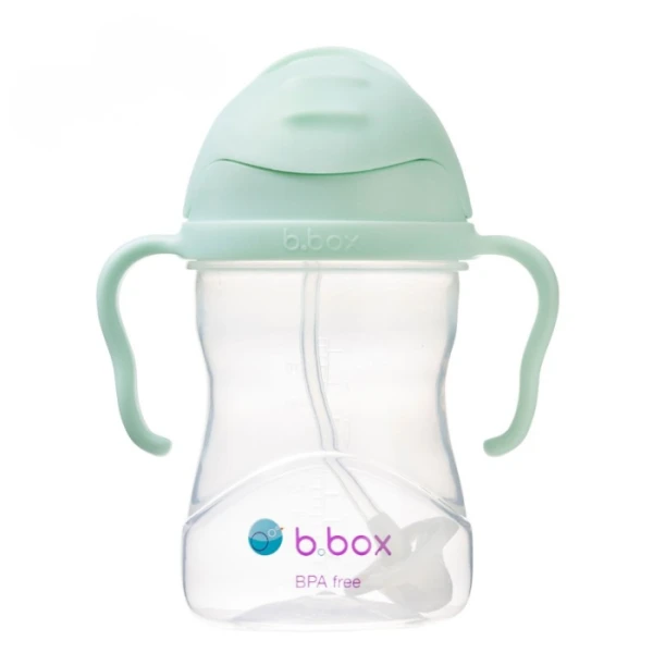 B.Box, bidon niekapek ze słomką i obciążeniem, Gelato Pistachio, po 6 miesiącu, 240ml