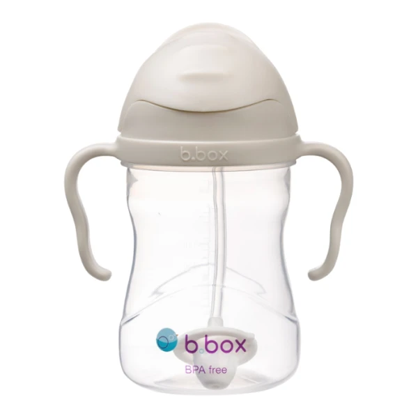 B.Box, bidon niekapek ze słomką i obciążeniem, Latte, po 6 miesiącu, 240ml