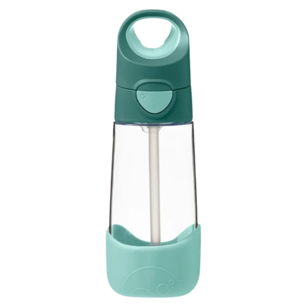 B.Box, bidon tritanowy ze słomką, Emerald Forest, zielony, po 12 miesiącu, 450ml
