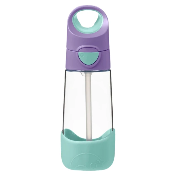 B.Box, bidon tritanowy ze słomką, Lilac Pop, fioletowo-zielony, po 12 miesiącu, 450ml
