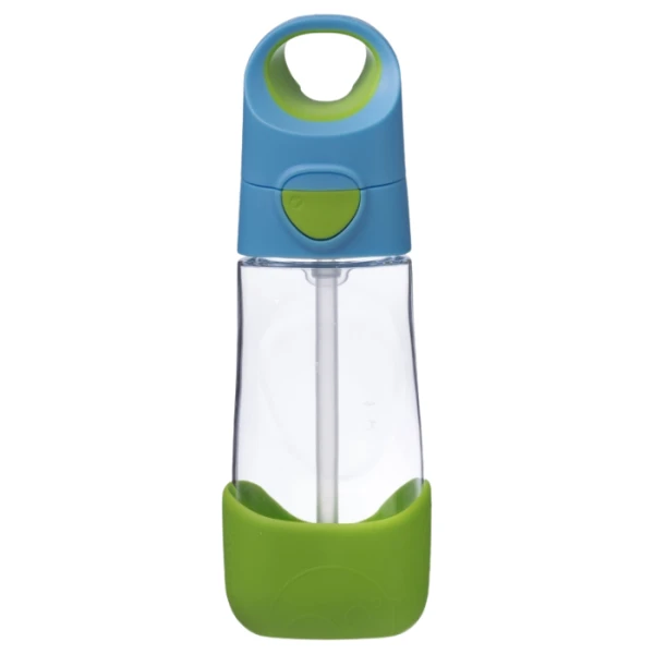 B.Box, bidon tritanowy ze słomką, Ocean Breeze, niebiesko-zielony, po 12 miesiącu, 450ml