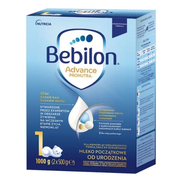 Bebilon 1 Advance, mleko początkowe, dla niemowląt od urodzenia, 1000g