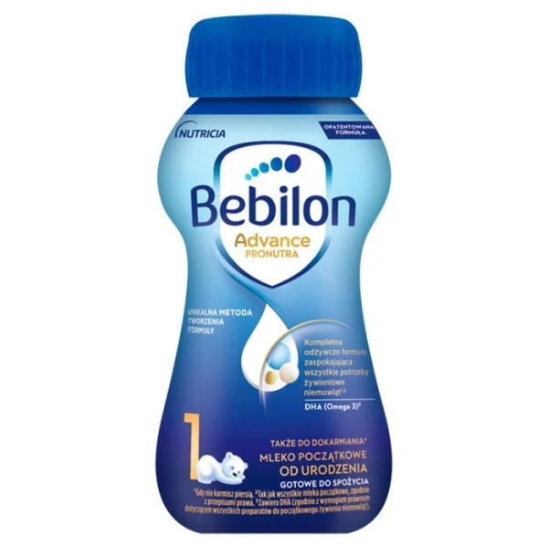 Bebilon 1 Advance, mleko początkowe, dla niemowląt od urodzenia, płyn, 200ml image