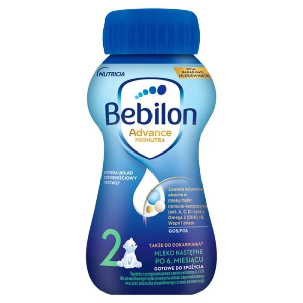 [DATA - 2026-08-12] Bebilon 2 Advance, mleko modyfikowane, dla niemowląt po 6 miesiącu życia, płyn, 200ml