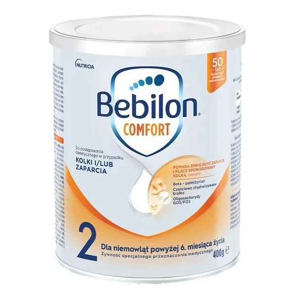 Bebilon Comfort 2, proszek, dla niemowląt z tendencją do kolek i zaparć, po 6 miesiącu życia, 400g