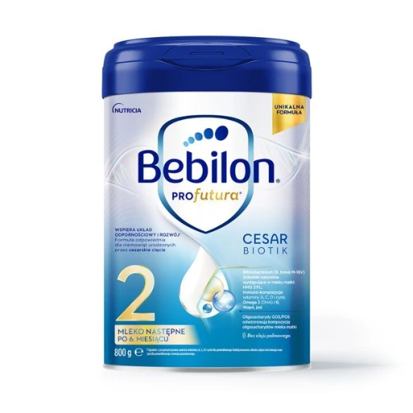 Bebilon Profutura CesarBiotik 2, mleko następne dla niemowląt po 6 miesiącu życia, urodzonych przez cesarskie cięcie, 800g image
