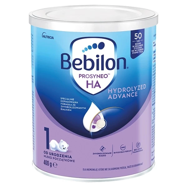 Bebilon Prosyneo HA 1, Hydrolyzed Advance, mleko początkowe, dla niemowląt od urodzenia, 400g