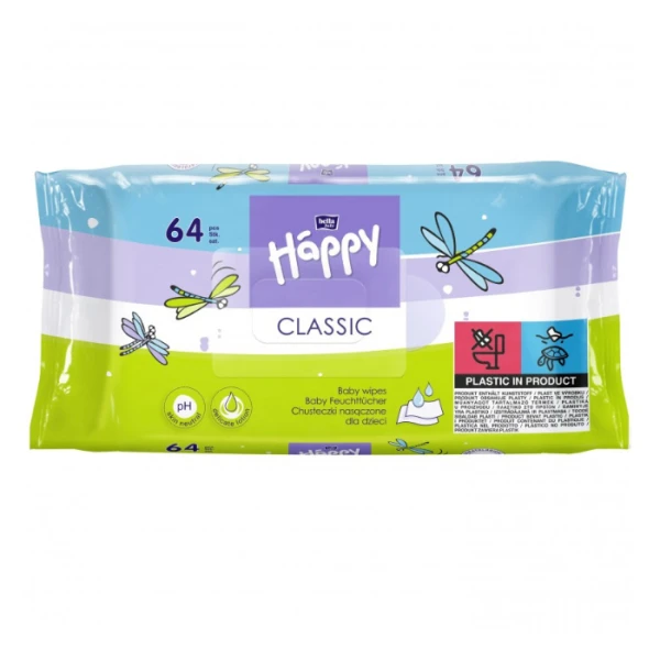 Bella Happy Classic, chusteczki nasączone dla dzieci, 64 sztuki