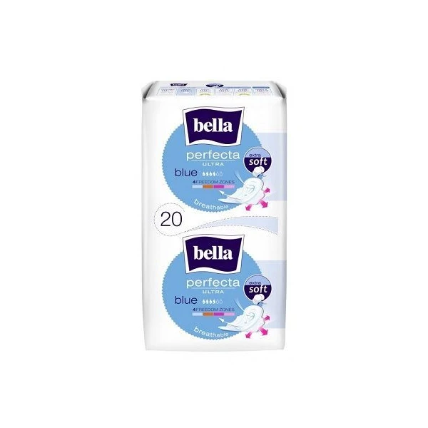 Bella Perfecta Ultra Blue, podpaski ze skrzydełkami, 20 sztuk