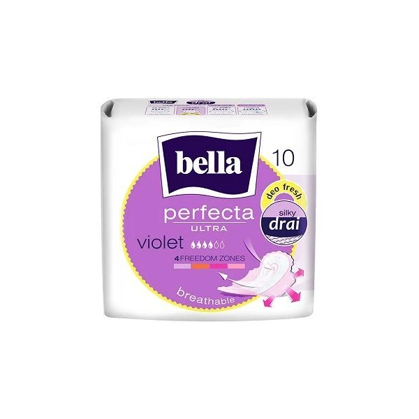 Bella Perfecta Ultra Violet, podpaski ze skrzydełkami, 10 sztuk