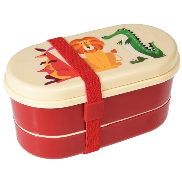 Bento, Rex London, lunchbox ze sztućcami, Dzikie Zwierzęta, 1 sztuka