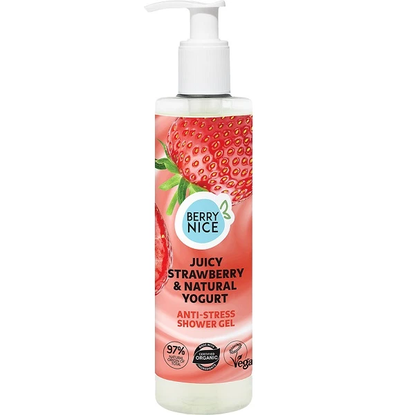 Berry Nice, relaksujący żel pod prysznic, soczysta truskawka z naturalnym jogurtem, 280ml