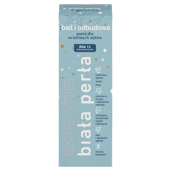 Biała Perła Extra White, Biel i Odbudowa, wybielająca pasta dla wrażliwych zębów, biel i odbudowa, 75ml