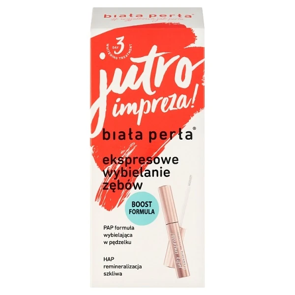 Biała Perła Jutro Impreza!, zestaw wybielający zęby, pasta+żel