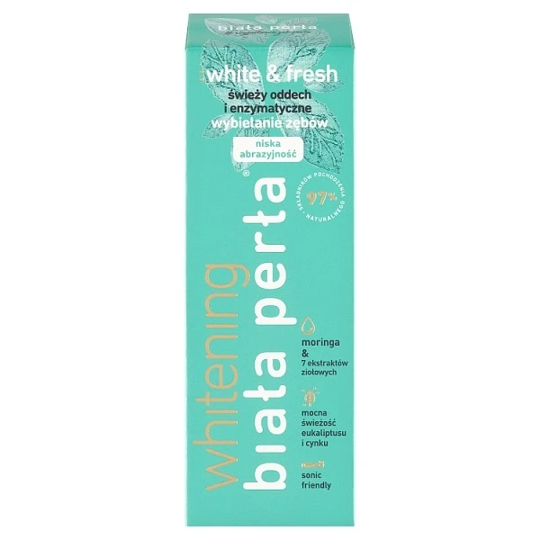 Biała Perła Whitening, White & Fresh Moringa, wybielająca pasta do zębów, 75ml