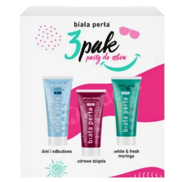 Biała Perła, zestaw past do zębów, 3x30ml