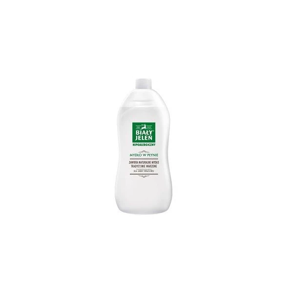 Biały Jeleń, Hipoalergiczny, mydło w płynie, dla skóry wrażliwej, zapas, 1000ml