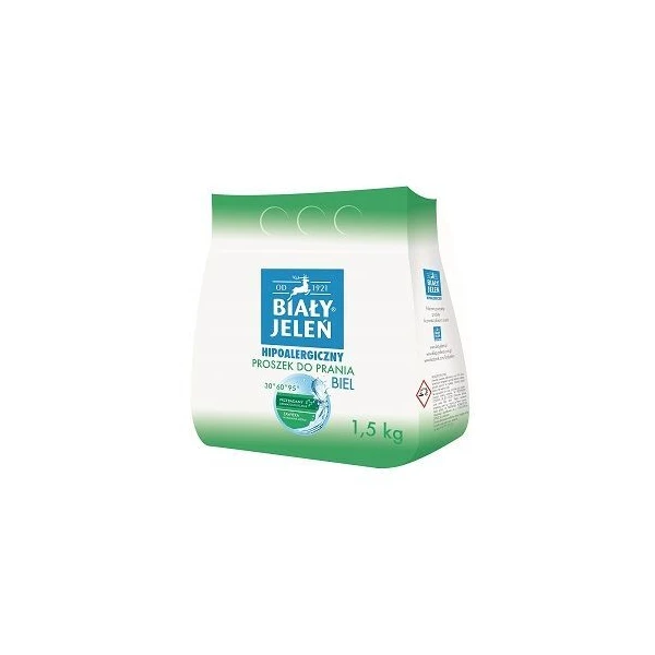 Biały Jeleń, proszek do prania hipoalergiczny, biel, 1,5kg