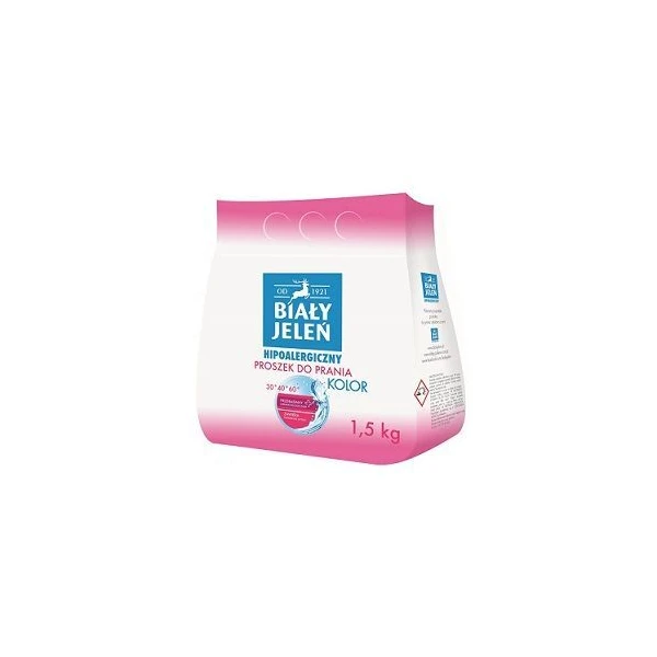 Biały Jeleń, proszek do prania hipoalergiczny, kolor, 1,5kg